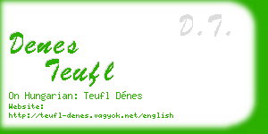 denes teufl business card